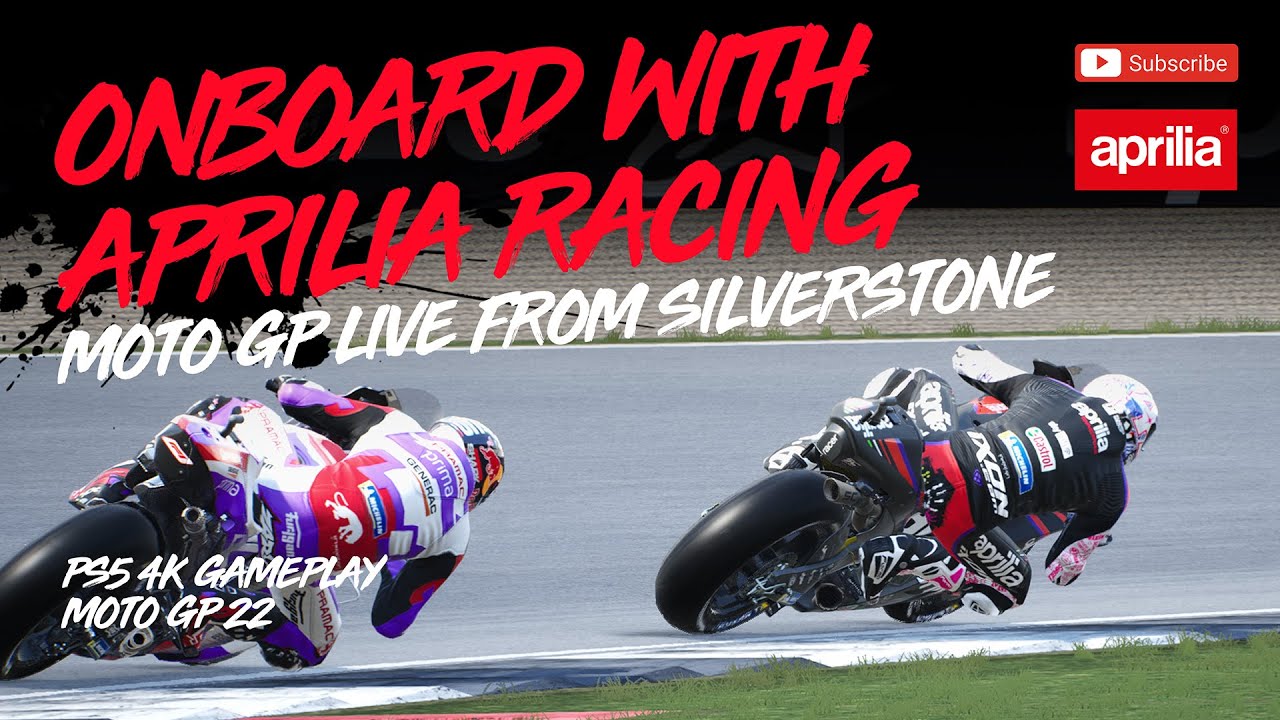 ⭐ONBOARD WITH APRILIA RACING // 3 LAPS SILVERSTONE // MOTO GP 22 // PS5 UHD 4K GAMEPLAY