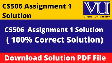 cs506 assignment 1 solution 2023 || Download File in  PDF