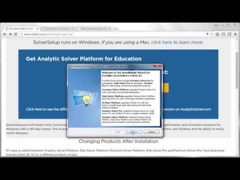 Installing Analytic Solver for Desktop Excel