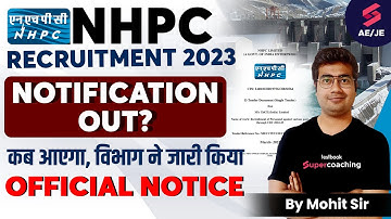 NHPC Recruitment 2023 | NHPC JE Recruitment 2023 | NHPC Vacancy 2023 | NHPC Vacancy Tender 2023