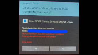 User OOBE Create Elevated Object Server