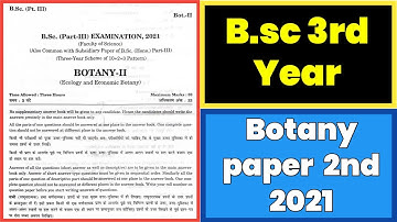 Bsc 3rd Year Botany Paper 2nd 2021 | RU b.sc 3rd year Previous Year Botany Paper Second | Notes