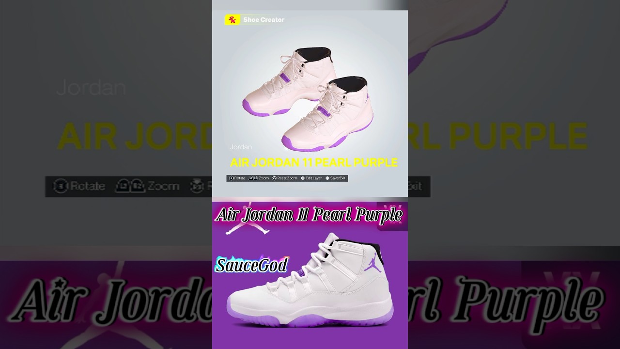 How to make The Air Jordan 11 Pearl Purple #Jordan #nba2k25 #sneakers #Fyp #nbashoecreator2k