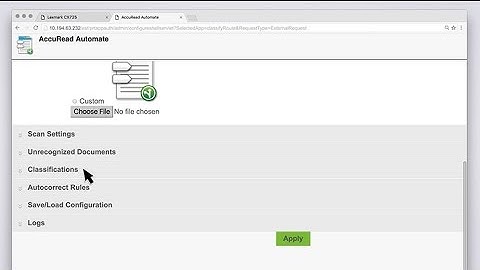 AccuRead Automate—Configuring classifications