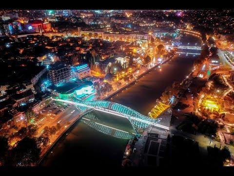 Night Tbilisi - Ночной Тбилиси - ღამის თბილისი .4к dji mavic pro2  #ВАСЬКАПИЛОТ