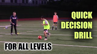 SoccerCoachTV  Quick Decision Drill (for all levels).