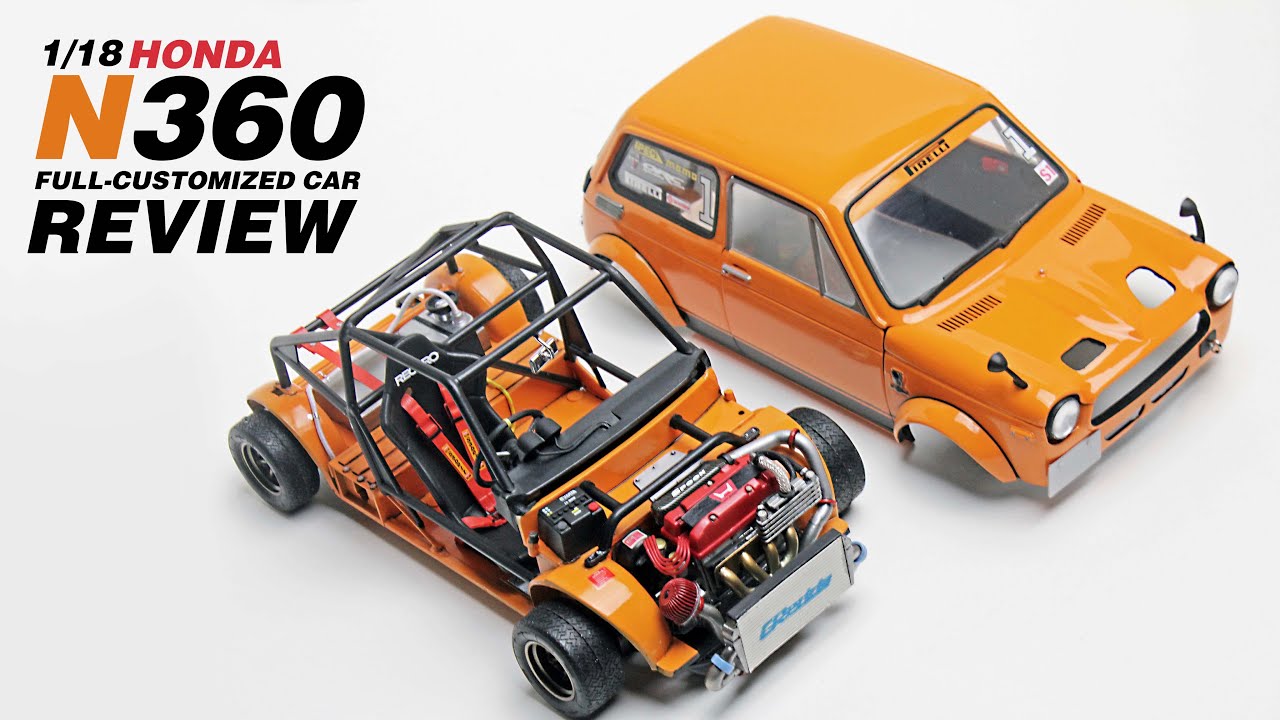 1/18 Honda N360 engine to body full custom machine review - YouTube