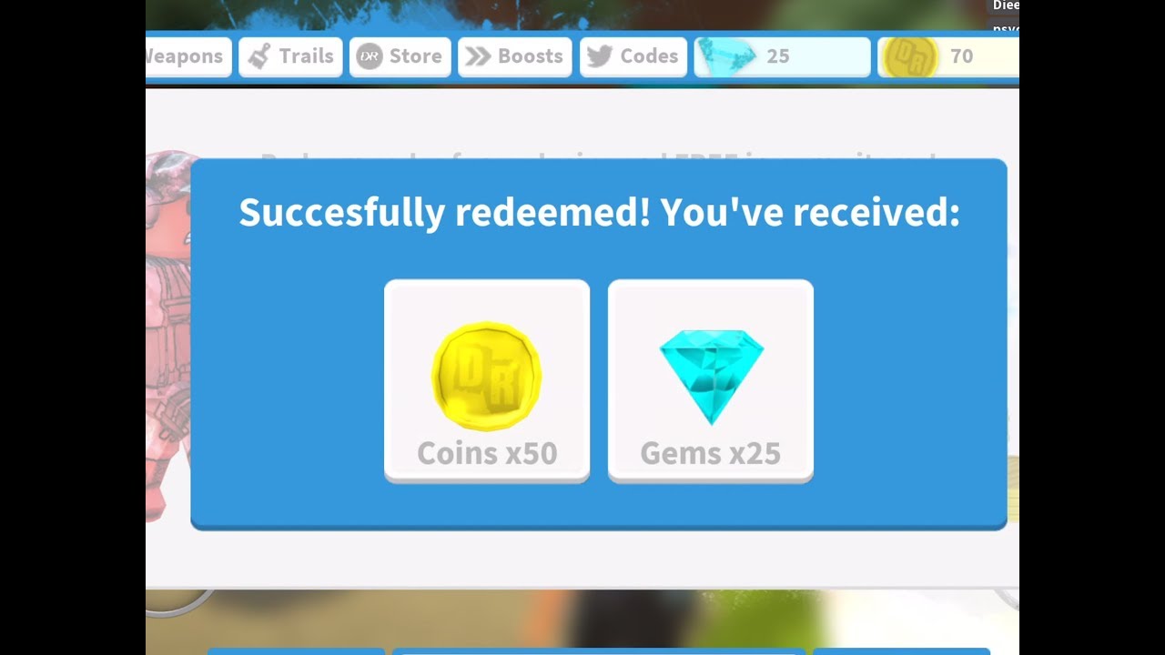 Code Roblox Deathrun Free Gems And Coins Youtube - code how to get 25 free gems roblox deathrun youtube