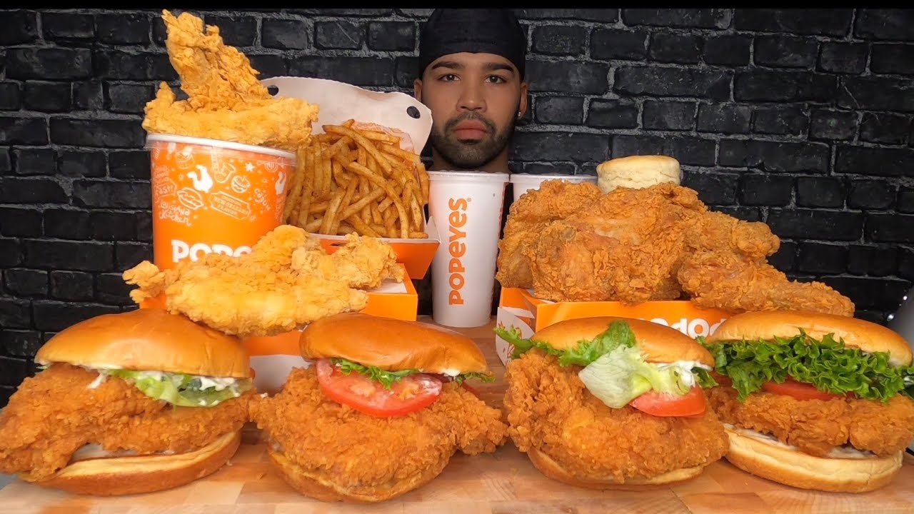 (ASMR) POPEYES MUKBANG