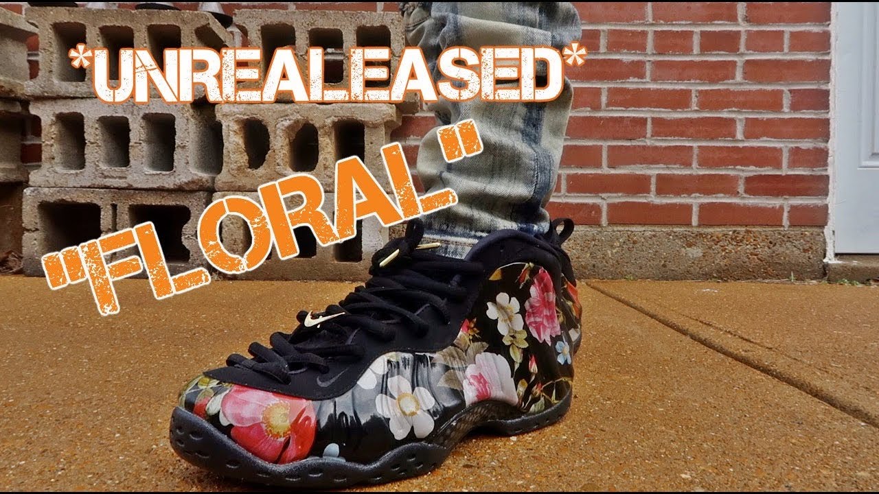 floral foamposite on feet