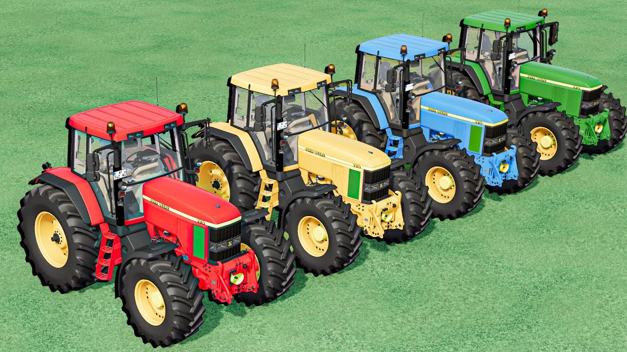 Trackors Colours TRANSPORTING JD Tractors Of Colors TO GRASS WORK - Farming Simulator 22 ...