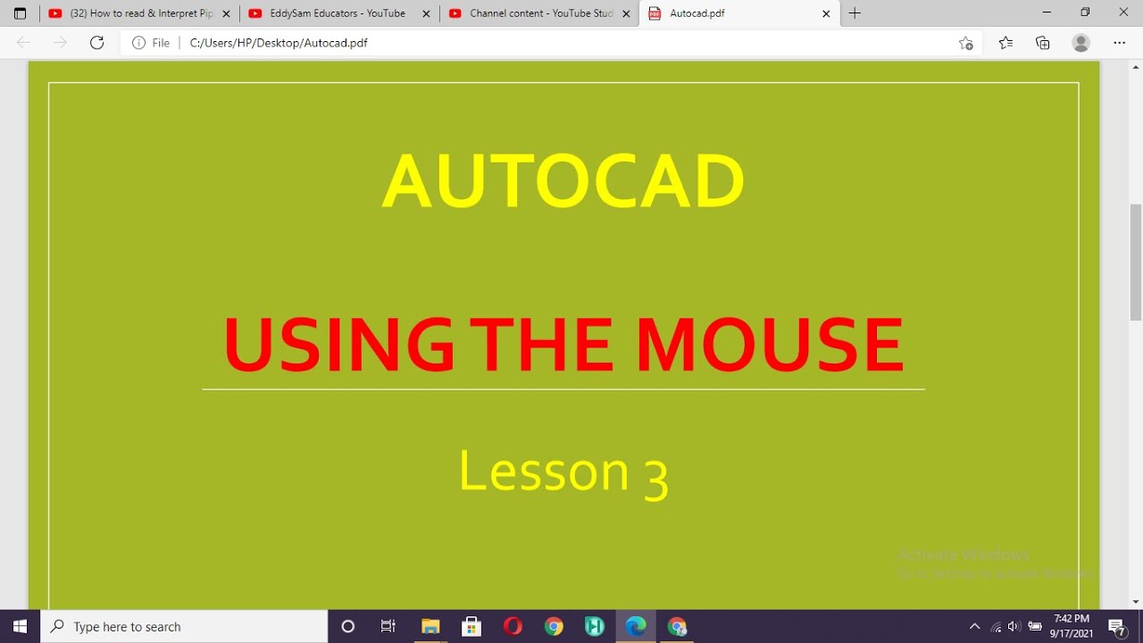 Using Mouse Autocad Using the mouse in AutoCAD: Lesson 3 - YouTube