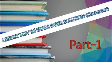 CSIR NET 26 Nov 2020 Chemistry exam Question paper solution