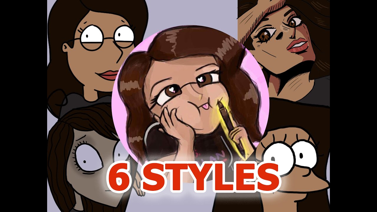 I drew myself in 6 different art styles - YouTube