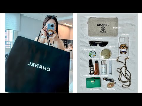 역대급 크기,무게의 <strong>샤넬백</strong> 언박싱❗️❗️ + 여름 필수템으로 가득한 what&amp;#39;s in my bag? 🎒 #샤넬언박싱 #샤넬선글라스 #데오도란트 #아로마롤온 #넘버5샤워젤
