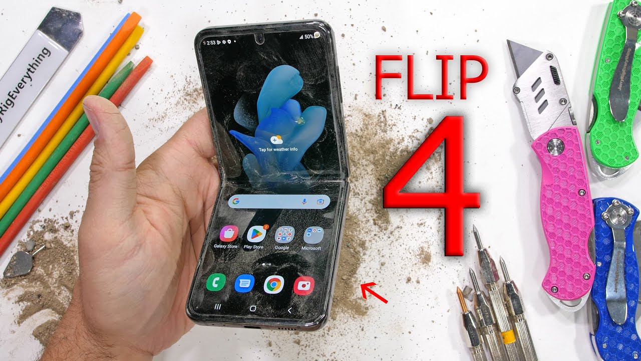 ⁣Samsung Z Flip 4 Durability Test!! - they slipped a bit...