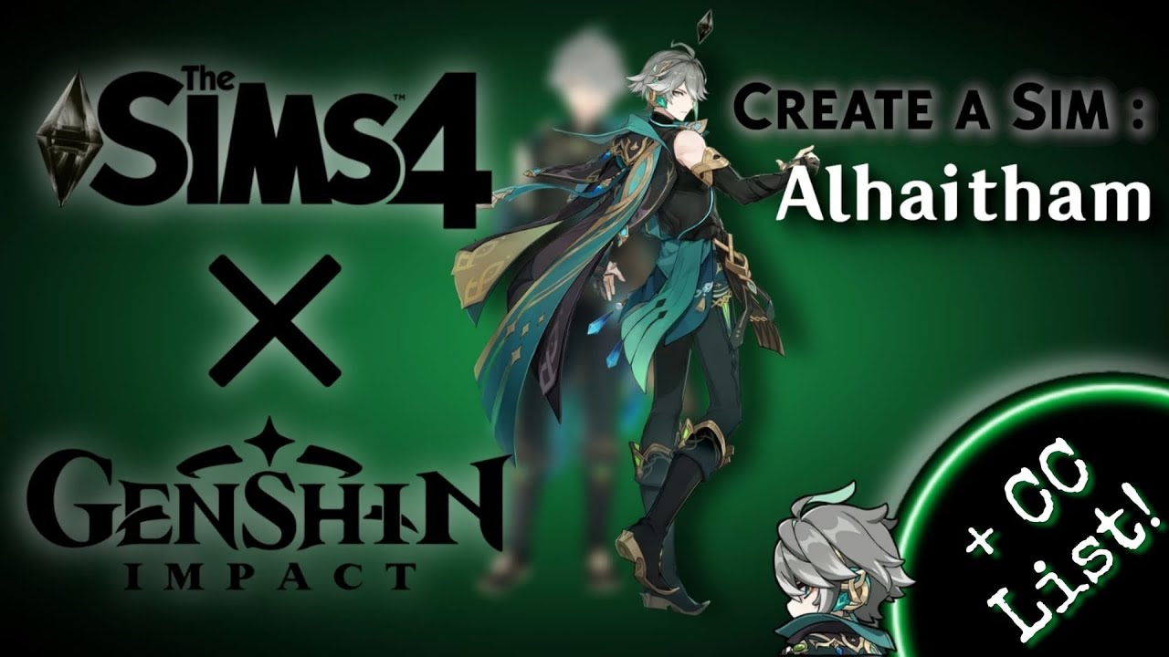 The Sims 4 X Genshin Impact Create a Sim Alhaitham + CC list 18