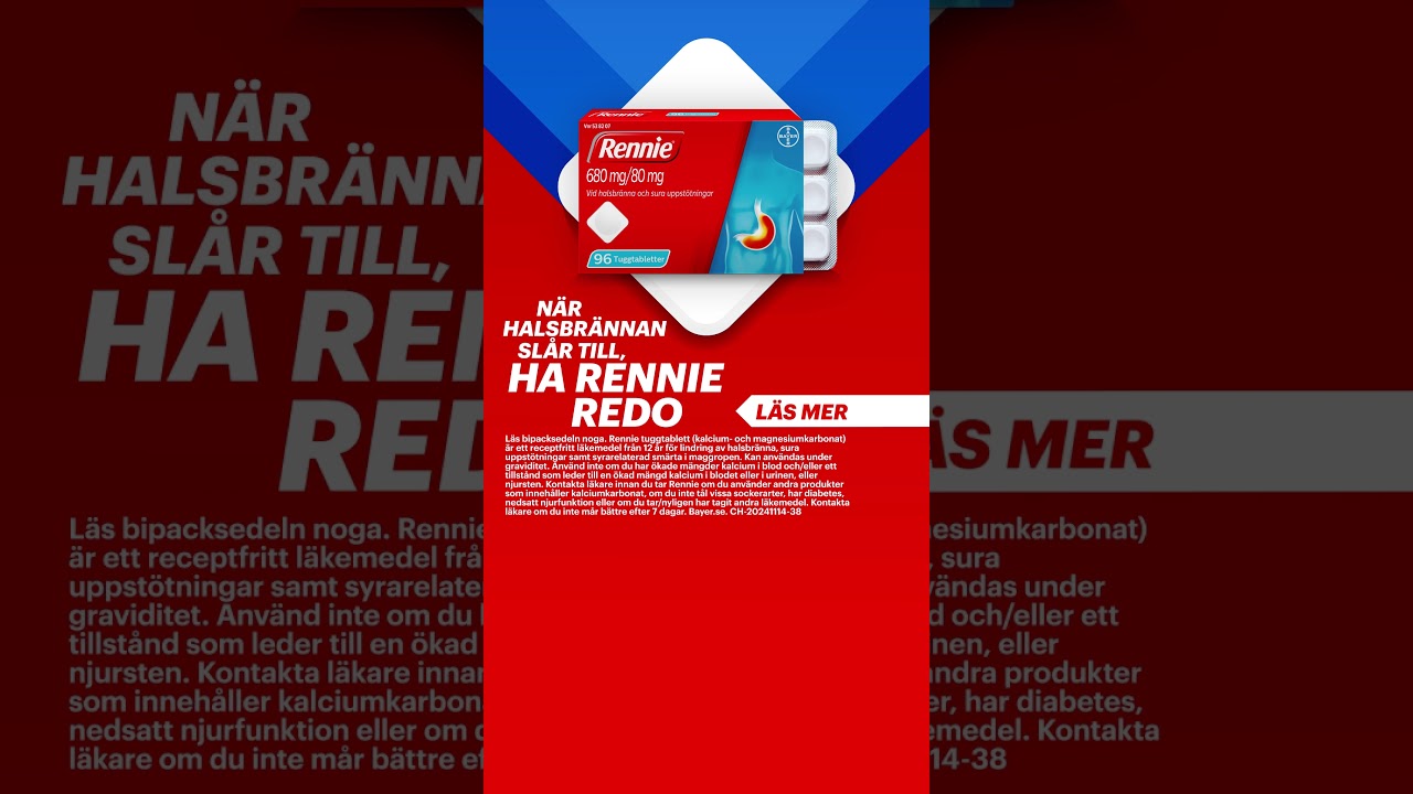 Halsbränna? Rennie verkar snabbt och lindrar halsbrännan redan efter några minuter!