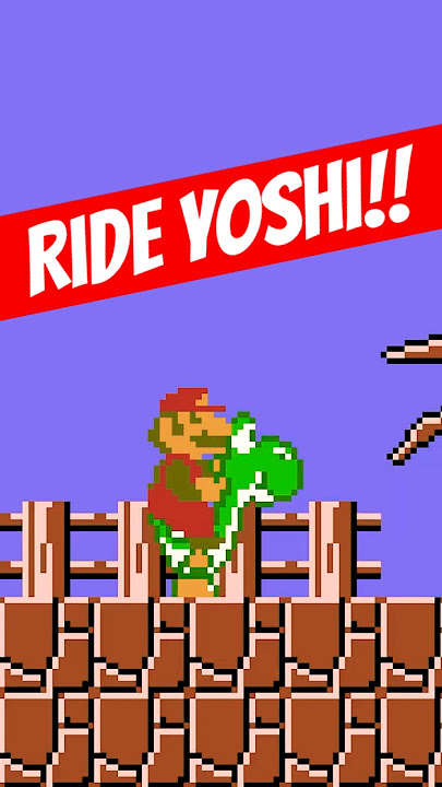 RIDE YOSHI in Super Mario Bros. (NES)!!