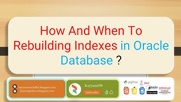 How And When To Rebuilding Indexes in Oracle Database ? #oracle #oracledatabase #linux