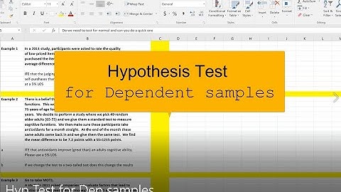 Hypothesis Test for Dependent samples