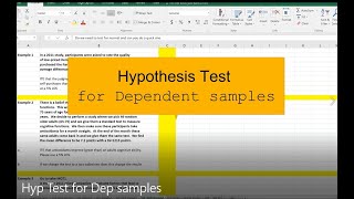 Hypothesis Test for Dependent samples