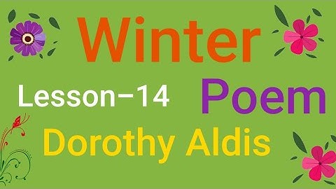 Winter// Poem// Lesson-14// Dorothy Aldis// Class-4// English #class4 #english