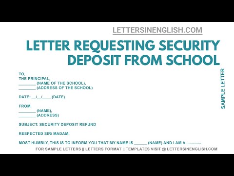 Letter for Security Deposit Refund from School – Sample Letter To School Authorities