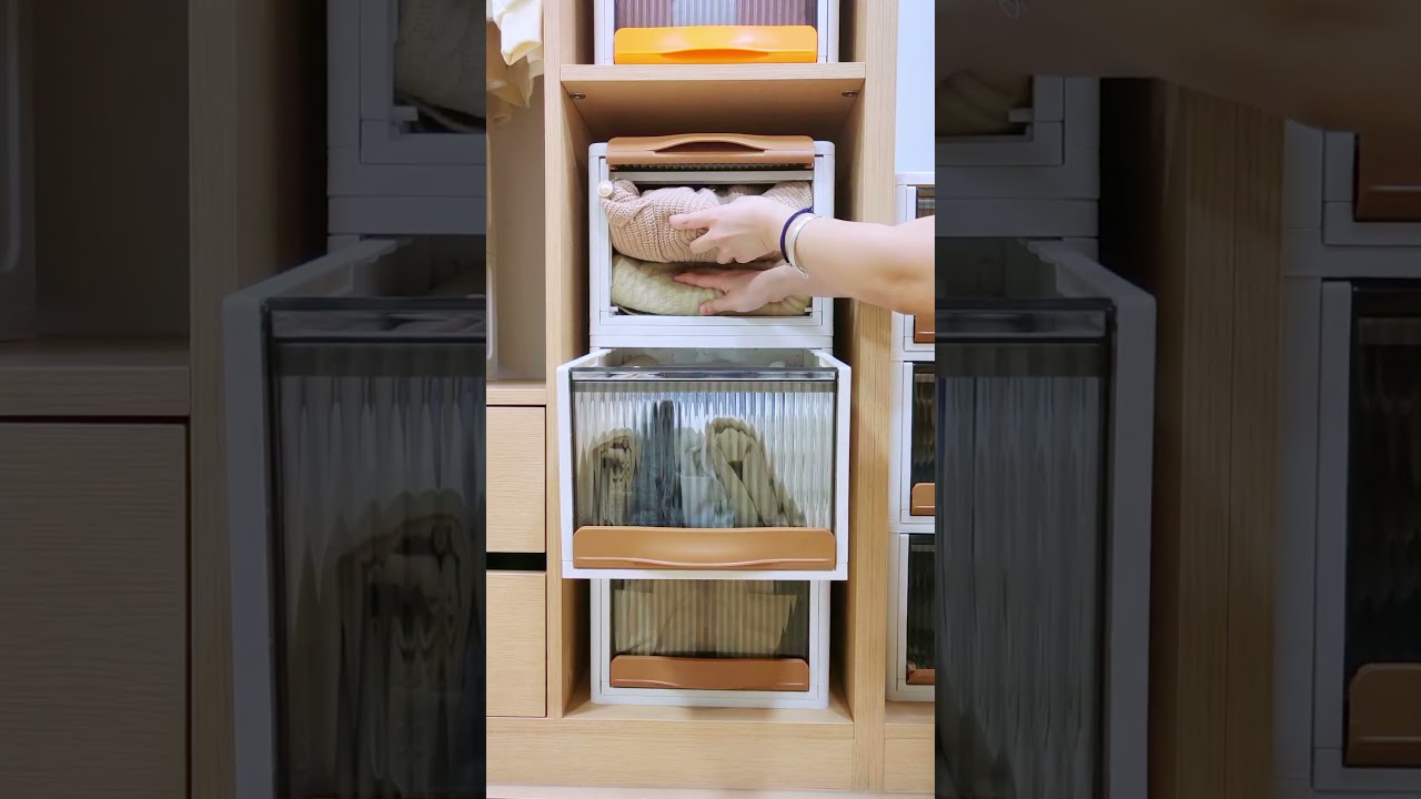 Drawer storage for closet. Two opening ways.