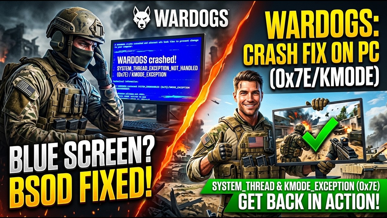 WARDOGS: Fix Blue Screen/BSOD SYSTEM_THREAD_EXCEPTION_NOT_HANDLED (0x7E) & KMODE_EXCEPTION On PC 