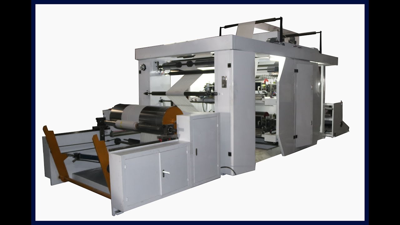 in line 4 color flexo printing machine with chamber dr blade - YouTube