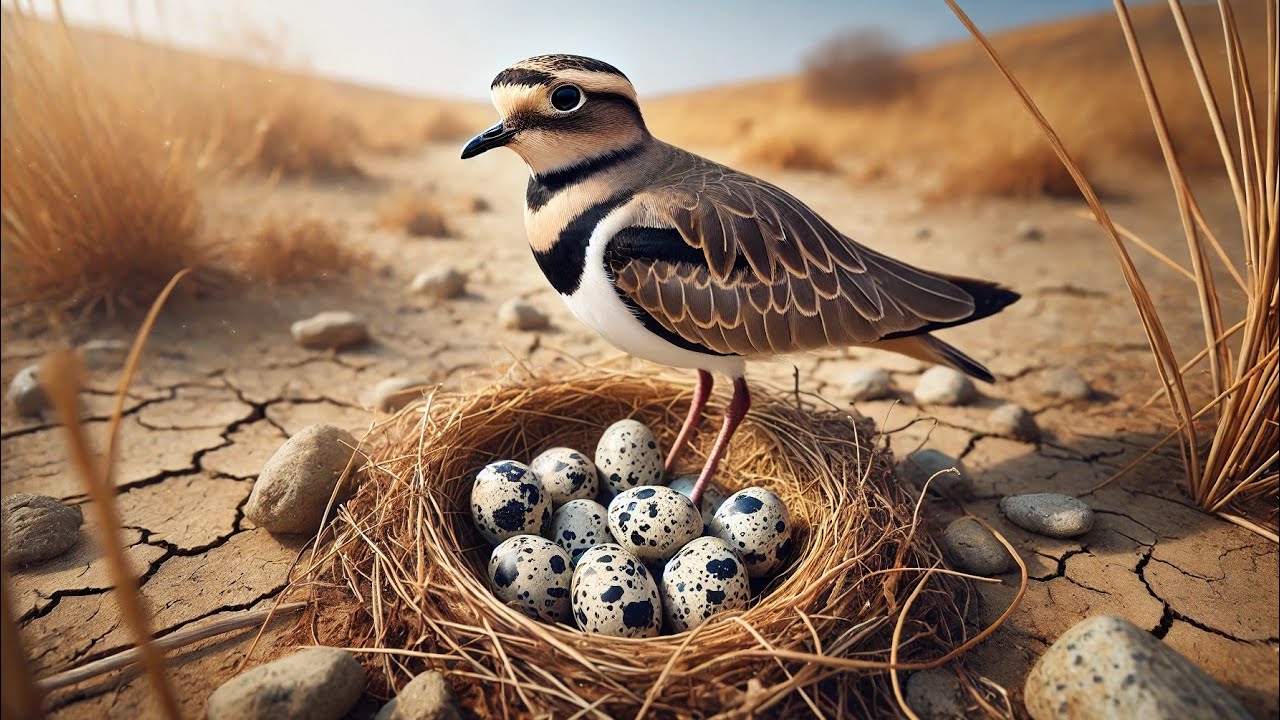 Tithari Bird Nest on Dry Land | Real Wildlife Scene of Lapwing Eggs on ...