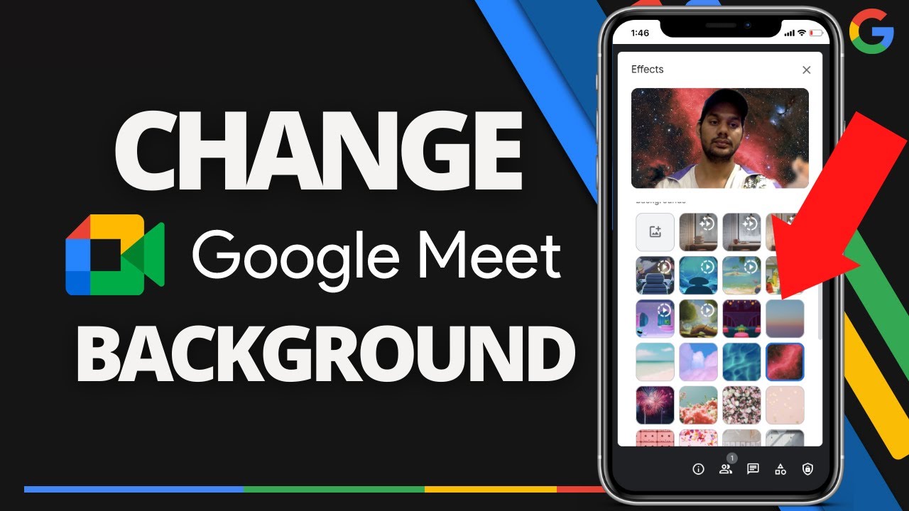 How to change background in google meet using cellphone