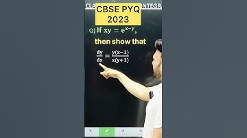Q) If 𝐱𝐲=𝐞^(𝐱−𝐲),    then show that  𝐝𝐲/𝐝𝐱=(𝐲(𝐱−𝟏))/(𝐱(𝐲+𝟏))  #cbse2026 #maths #clas
