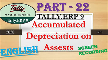 Accumulated Depreciation in Tally erp 9 in English Depreciation in tally in English tally tutorials