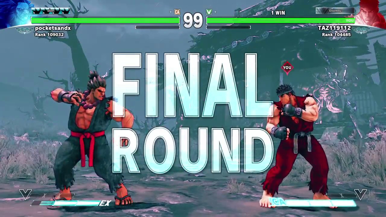 STREET FIGHTER V TAZ119112   (Ryu) vs pocketsandx (Akuma)