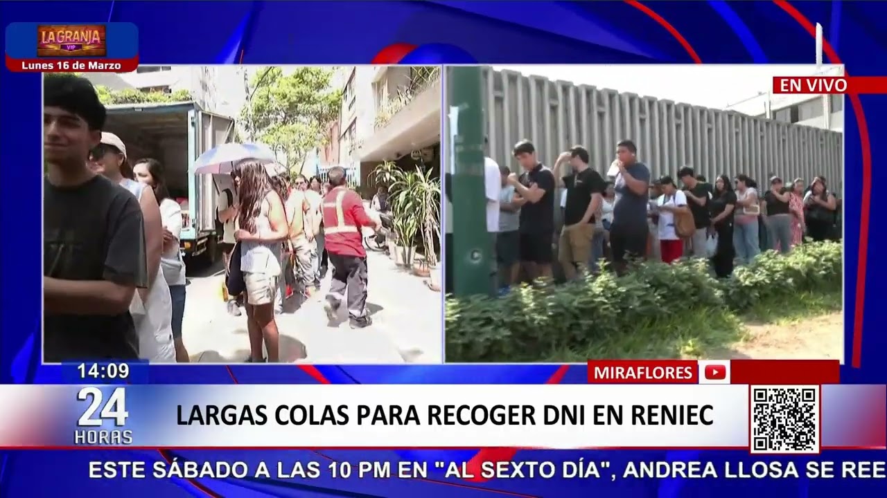 Miraflores: Largas colas para recoger DNI en Reniec