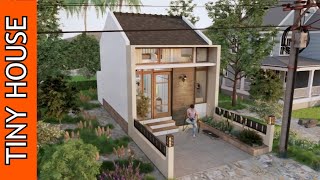 Simple Minimalist! Small House with Mezzanine 4x7 meters