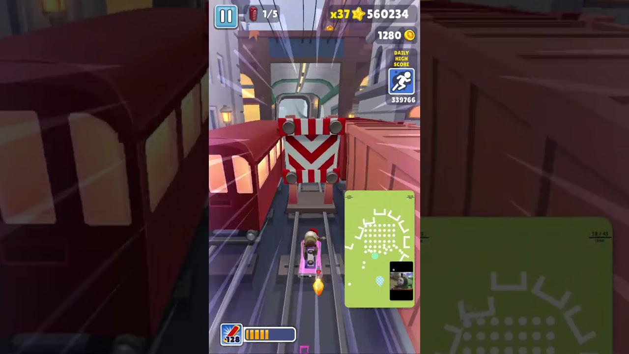 Subway surfer high score 1,100,000 points 