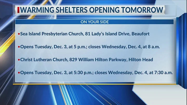 Beaufort County to open 2 cold weather shelters amid dropping temperatures