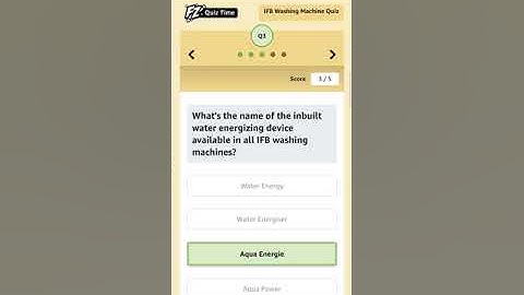 IFB washing machine quiz | Amazon IFB washing machine quiz  | Washing machine quiz amazon | IFB Quiz