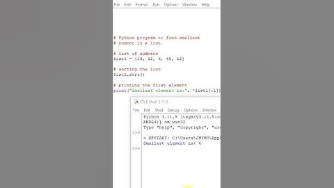 Python program to find smallest number in a list #phython #programminglanguage