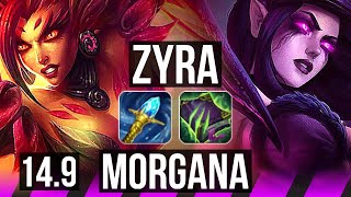 ZYRA & Sivir vs MORGANA & Zeri (SUP) | Quadra, 9/4/14, Rank 11 Zyra | TR Master | 14.9