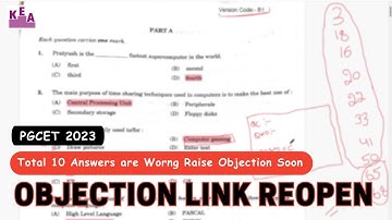 Solutions for worng answers || Raise objection immediately #pgcet2023 || MBA/MCA/MTech