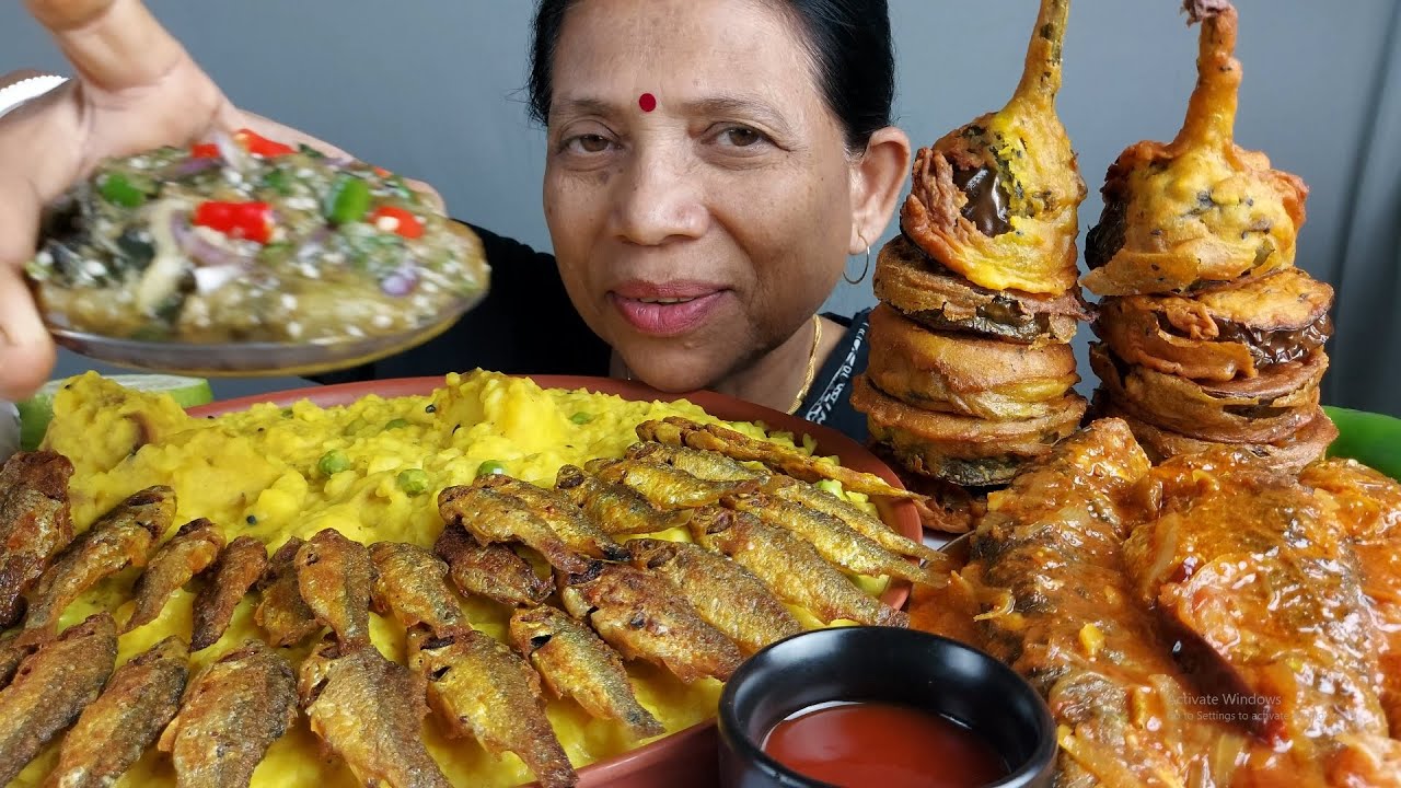 Food Small Fish Fry and Fish Curry With Khichdi ASMR MUKBANG