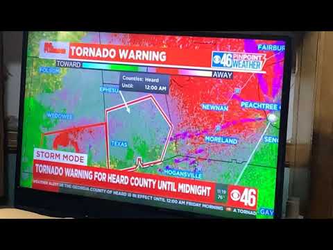 Tornado Watch In Fayette County, Tornado Warning At Georgia - Alabama State Line