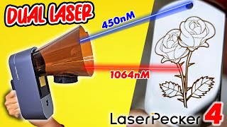 You absolutely must know THE laserpecker 4  ENGRAVES ALL METALS - Dual Laser