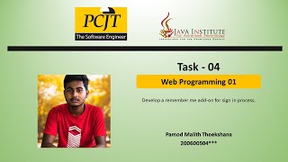 Web Project Task 04 | 1st Year | Semester 01 | Java Institute