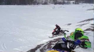 Snowmobile Jump at the Sand Dunes in Gay, MI (The UP)