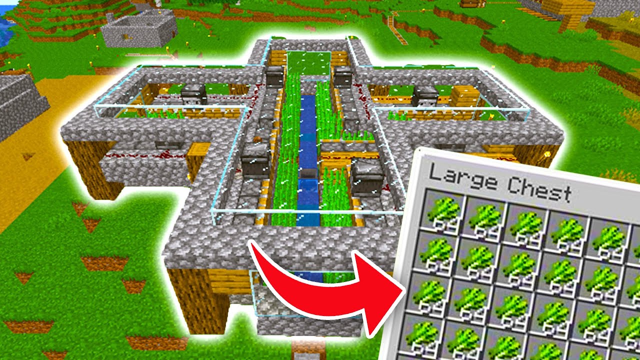I Build The Overpowered Automatic Sugarcane Farm in Hardcore Minecraft